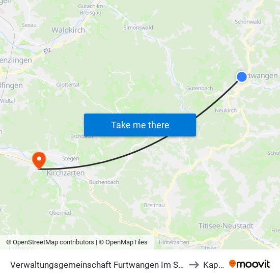 Verwaltungsgemeinschaft Furtwangen Im Schwarzwald to Kappel map