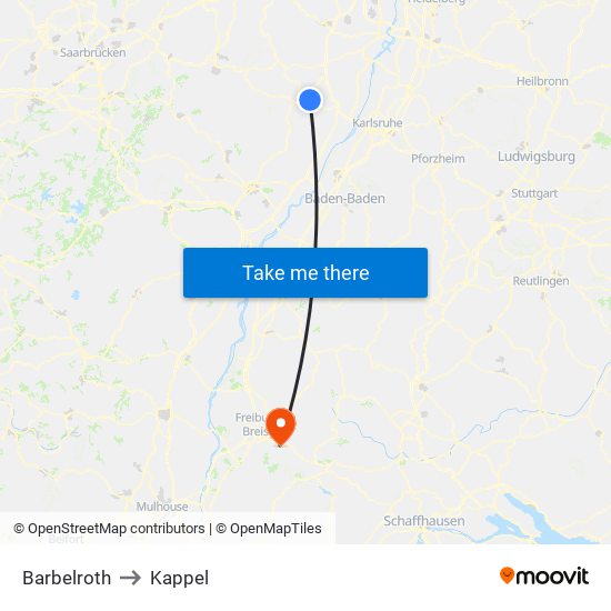 Barbelroth to Kappel map