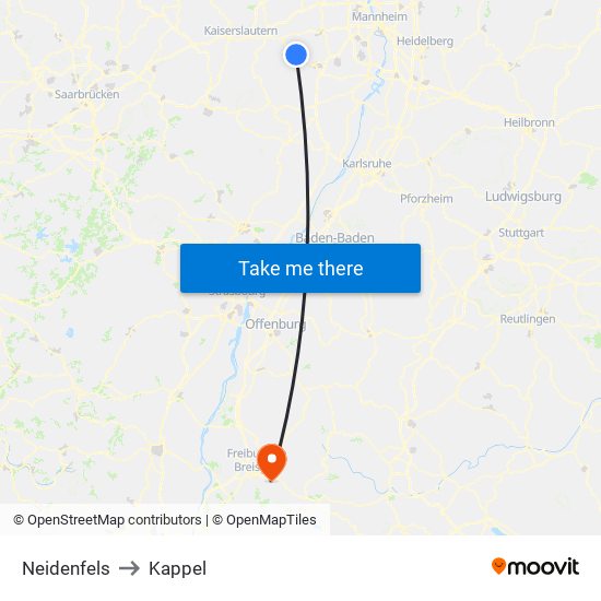 Neidenfels to Kappel map