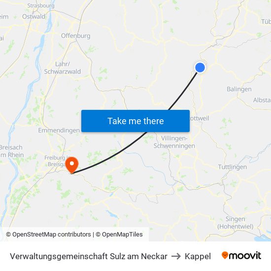 Verwaltungsgemeinschaft Sulz am Neckar to Kappel map