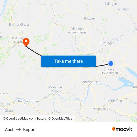 Aach to Kappel map