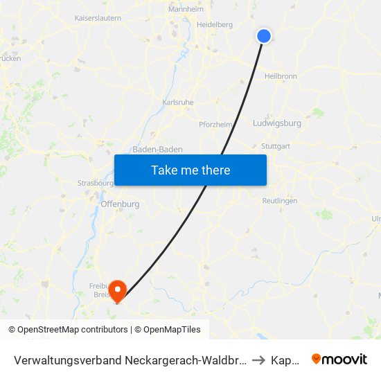 Verwaltungsverband Neckargerach-Waldbrunn to Kappel map