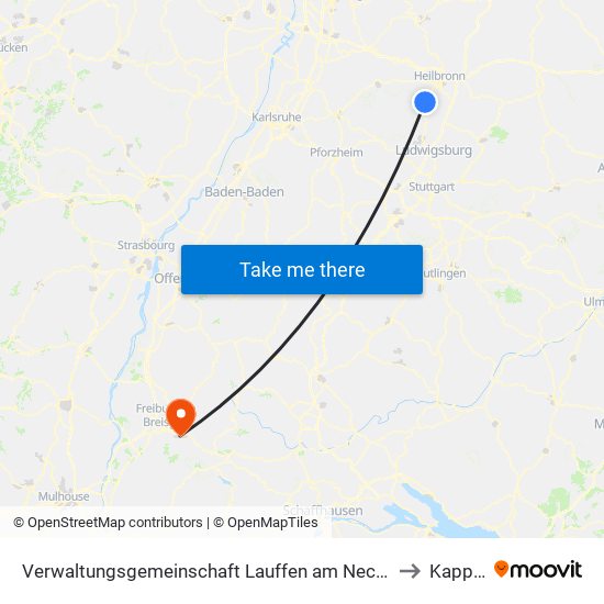 Verwaltungsgemeinschaft Lauffen am Neckar to Kappel map