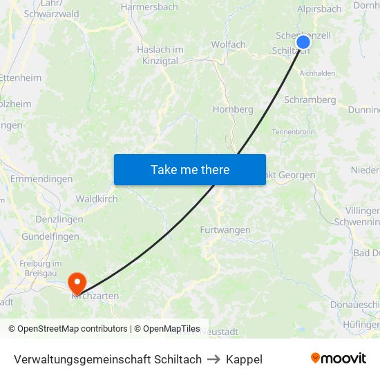 Verwaltungsgemeinschaft Schiltach to Kappel map