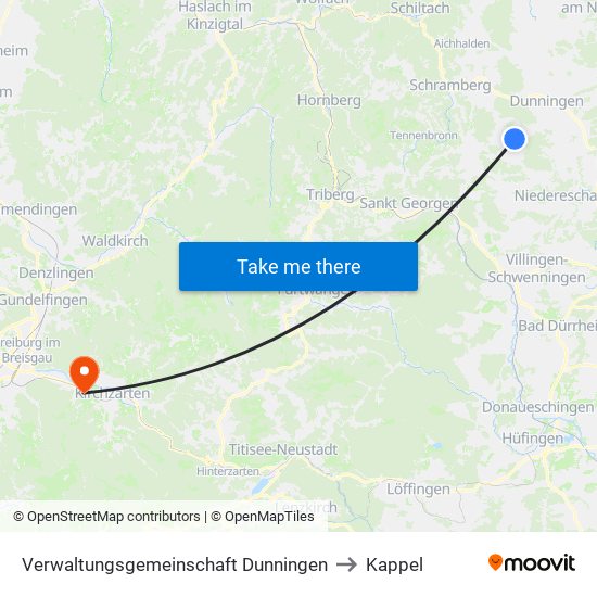 Verwaltungsgemeinschaft Dunningen to Kappel map