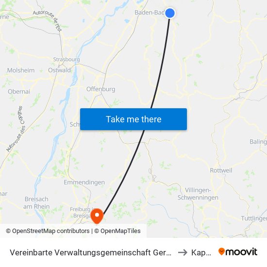 Vereinbarte Verwaltungsgemeinschaft Gernsbach to Kappel map