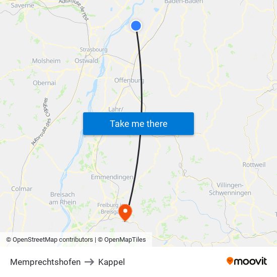 Memprechtshofen to Kappel map