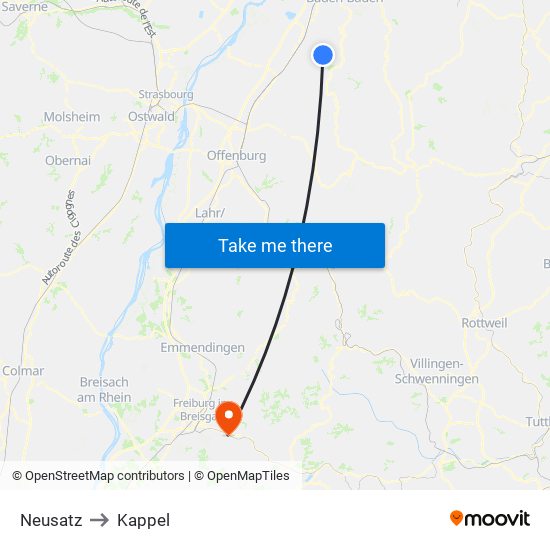 Neusatz to Kappel map