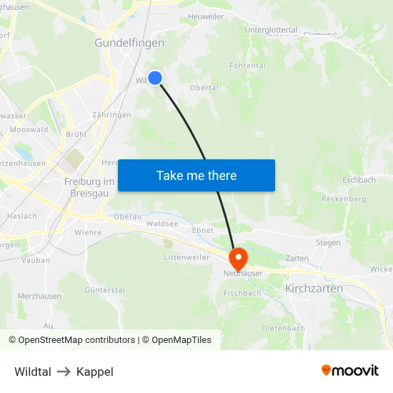 Wildtal to Kappel map