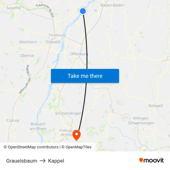 Grauelsbaum to Kappel map