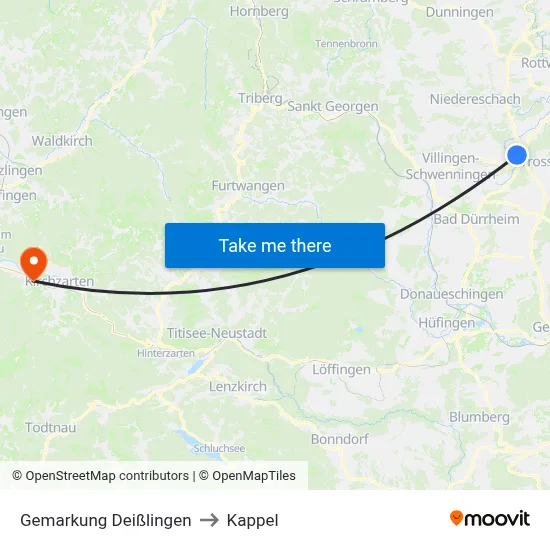 Gemarkung Deißlingen to Kappel map