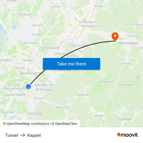Tunsel to Kappel map