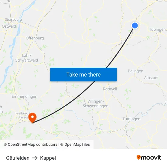 Gäufelden to Kappel map