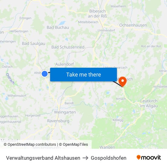 Verwaltungsverband Altshausen to Gospoldshofen map