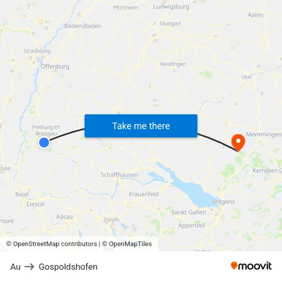 Au to Gospoldshofen map