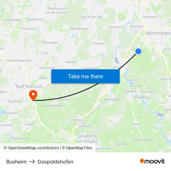 Buxheim to Gospoldshofen map