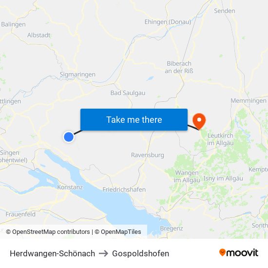 Herdwangen-Schönach to Gospoldshofen map