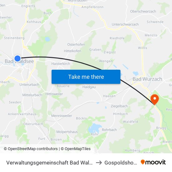 Verwaltungsgemeinschaft Bad Waldsee to Gospoldshofen map