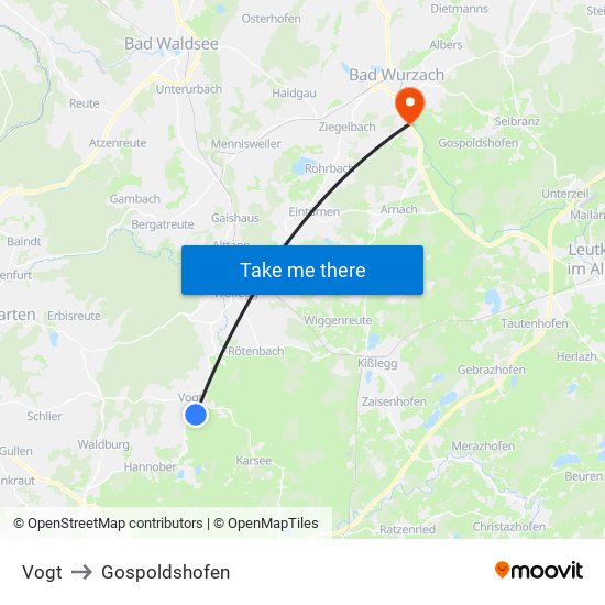 Vogt to Gospoldshofen map