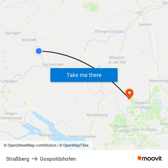 Straßberg to Gospoldshofen map