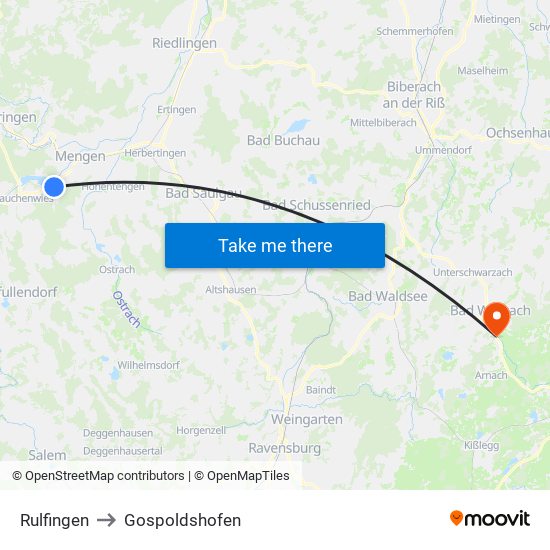 Rulfingen to Gospoldshofen map