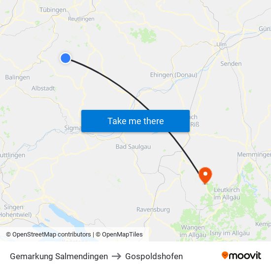 Gemarkung Salmendingen to Gospoldshofen map