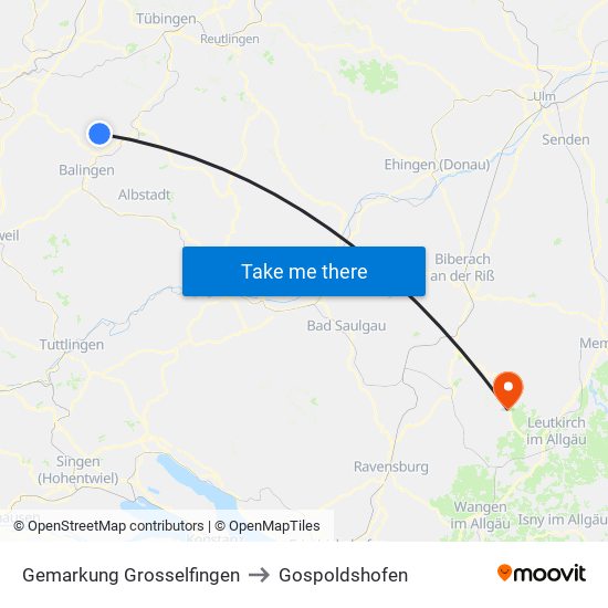 Gemarkung Grosselfingen to Gospoldshofen map
