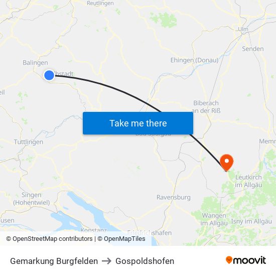 Gemarkung Burgfelden to Gospoldshofen map