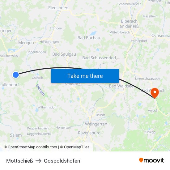 Mottschieß to Gospoldshofen map