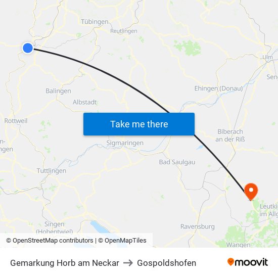 Gemarkung Horb am Neckar to Gospoldshofen map