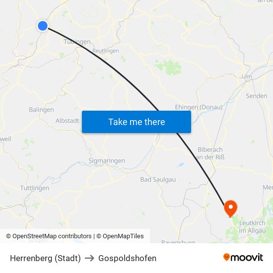 Herrenberg (Stadt) to Gospoldshofen map