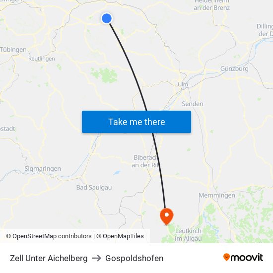 Zell Unter Aichelberg to Gospoldshofen map