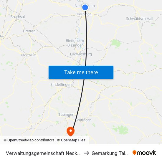 Verwaltungsgemeinschaft Neckarsulm to Gemarkung Talheim map