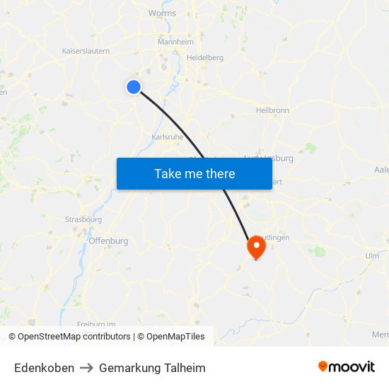 Edenkoben to Gemarkung Talheim map