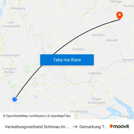 Verwaltungsverband Schönau Im Schwarzwald to Gemarkung Talheim map