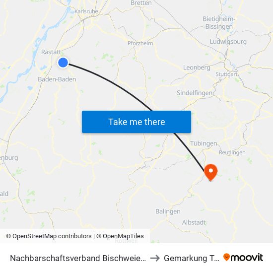 Nachbarschaftsverband Bischweier-Kuppenheim to Gemarkung Talheim map