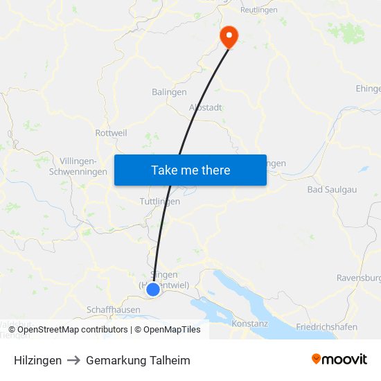 Hilzingen to Gemarkung Talheim map