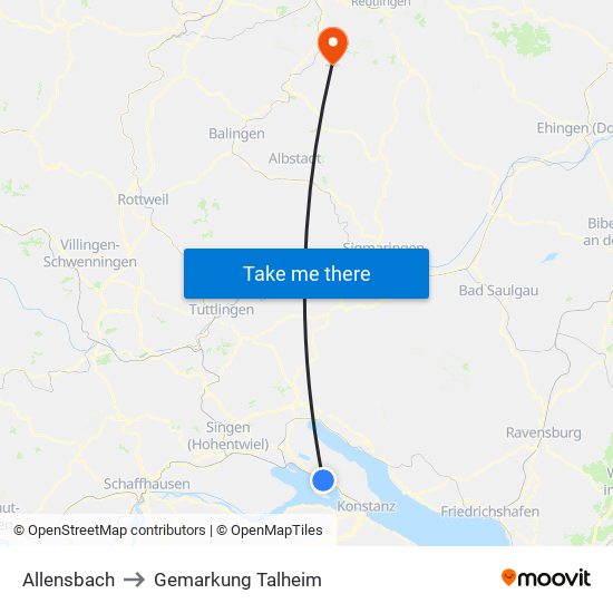 Allensbach to Gemarkung Talheim map