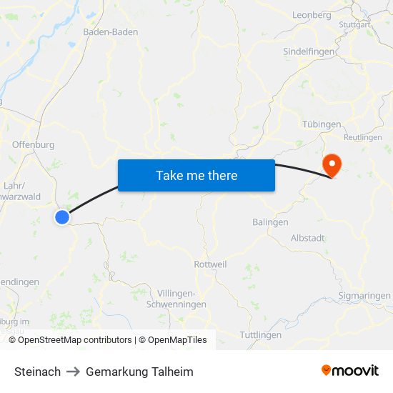 Steinach to Gemarkung Talheim map