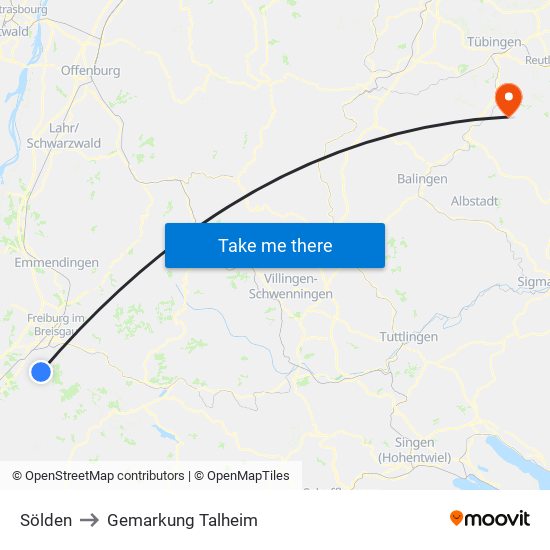 Sölden to Gemarkung Talheim map