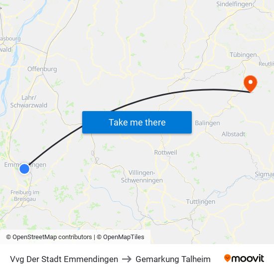 Vvg Der Stadt Emmendingen to Gemarkung Talheim map