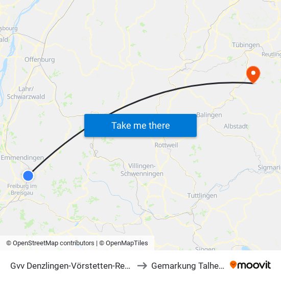 Gvv Denzlingen-Vörstetten-Reute to Gemarkung Talheim map