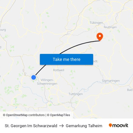 St. Georgen Im Schwarzwald to Gemarkung Talheim map