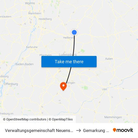 Verwaltungsgemeinschaft Neuenstadt am Kocher to Gemarkung Talheim map