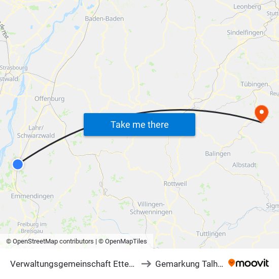 Verwaltungsgemeinschaft Ettenheim to Gemarkung Talheim map