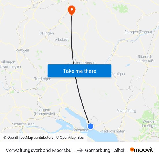 Verwaltungsverband Meersburg to Gemarkung Talheim map