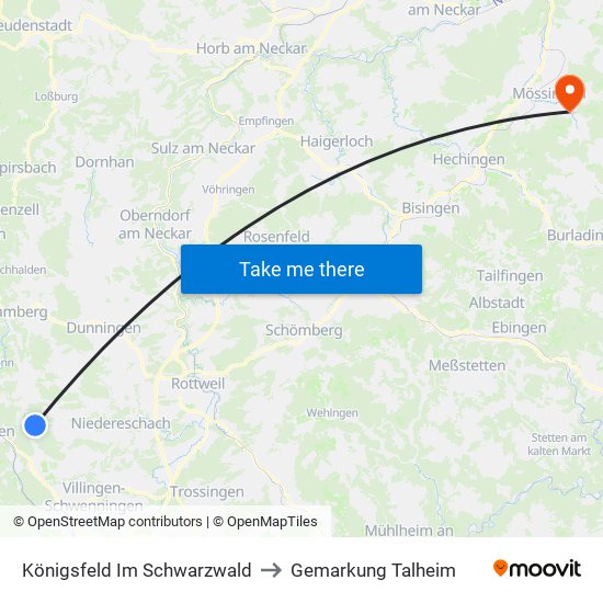 Königsfeld Im Schwarzwald to Gemarkung Talheim map