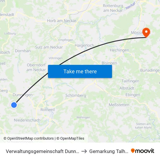 Verwaltungsgemeinschaft Dunningen to Gemarkung Talheim map
