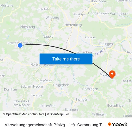 Verwaltungsgemeinschaft Pfalzgrafenweiler to Gemarkung Talheim map