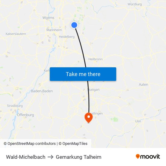 Wald-Michelbach to Gemarkung Talheim map